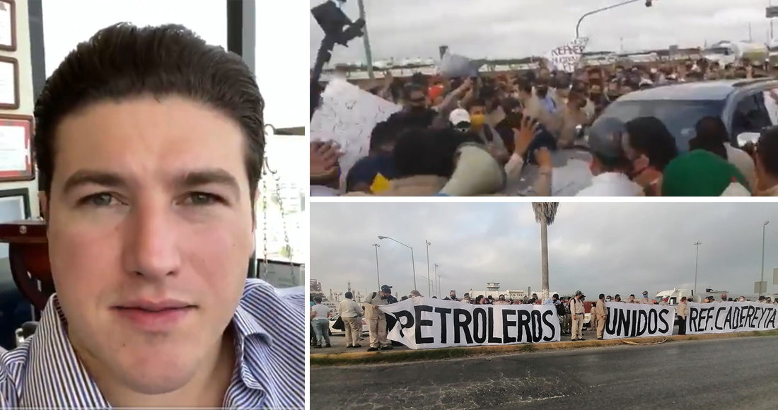 El senador Samuel García intenta clausurar la refinería de Cadereyta y es expulsado por los trabajadores