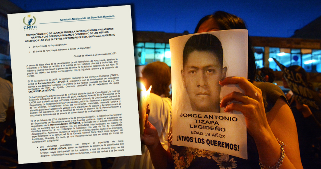CNDH admite que en el caso Ayotzinapa fue ineficiente para dirigir recomendaciones a Sedena y otros