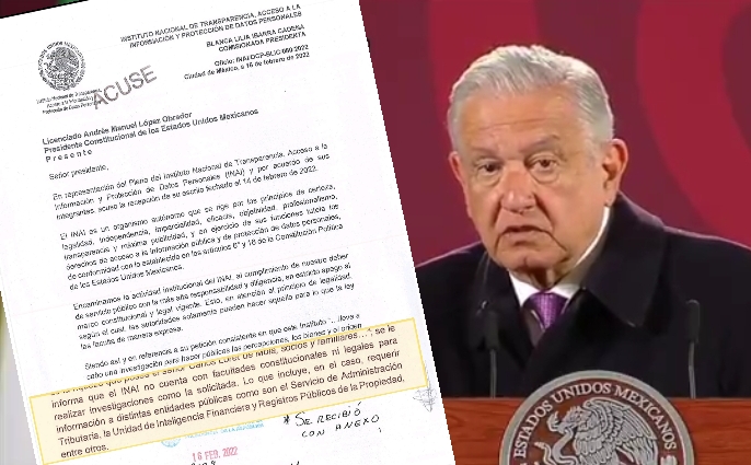 INAI responde a AMLO que no está facultado para investigar a Loret y le explica cómo realizar solicitudes