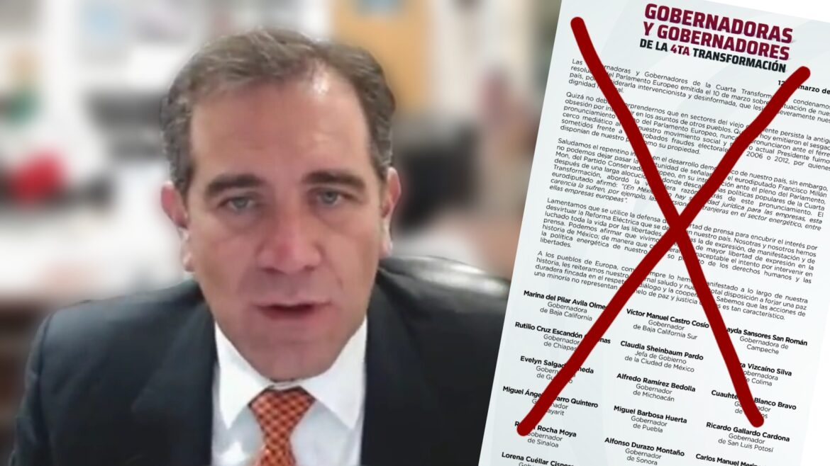 INE ordena a Morena retirar un comunicado firmado por gobernadores de la 4T