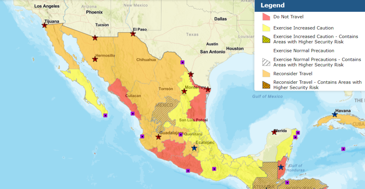 EU considera a todo México como destino peligroso, solo Campeche y Yucatán se salvan