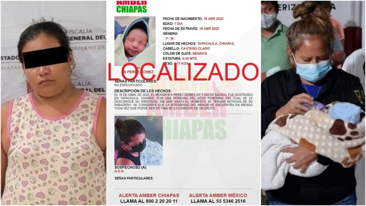 Trabajadora del IMSS roba a recién nacido en Chiapas; autoridades logran su arresto y recuperan al menor
