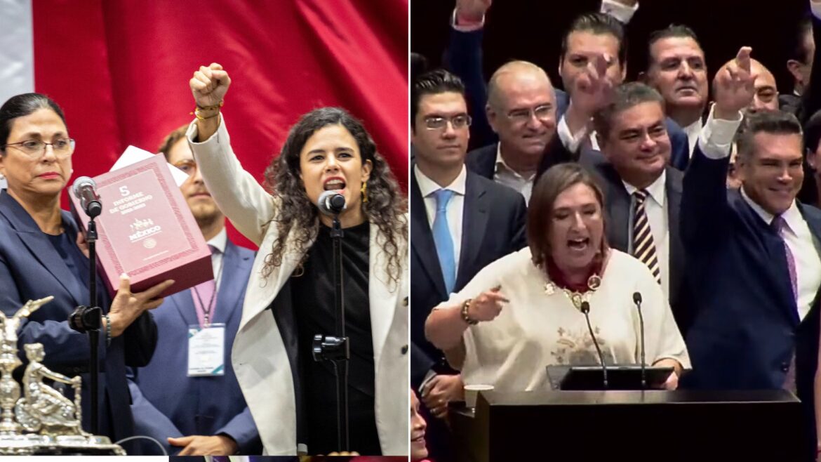 Luisa Alcalde entrega al Congreso el Quinto Informe de Gobierno y Xóchitl Gálvez irrumpe con mitin electoral