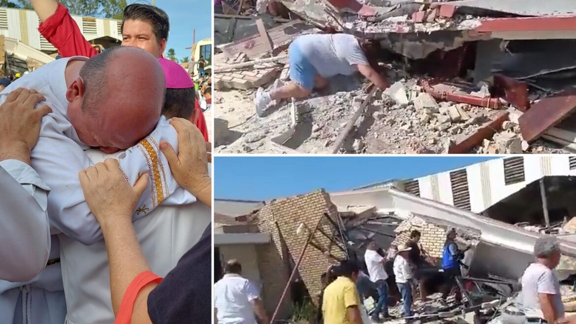Suman11 muertos y 40 heridos tras el derrumbe de una iglesia en Ciudad Madero, Tamaulipas