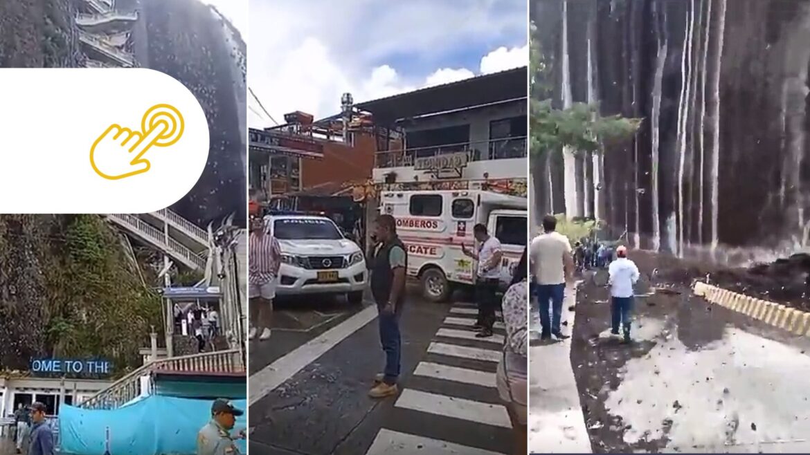 Un deslave en la Piedra de Peñol en Antioquía, Colombia deja 15 lesionados