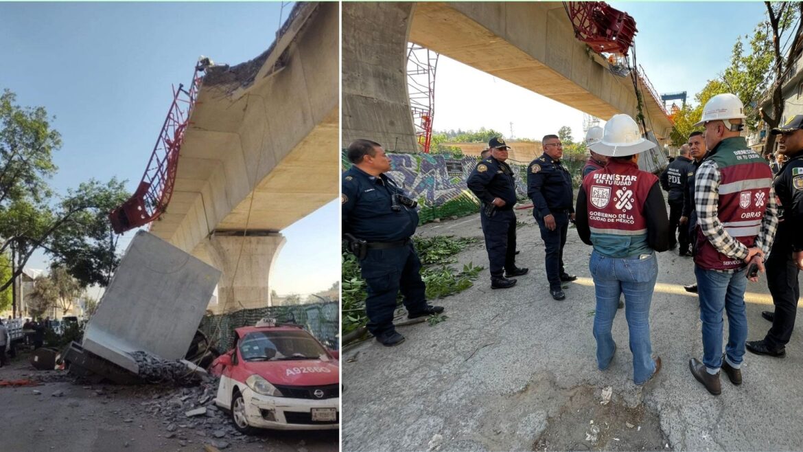 Una dovela de concreto colapsa en las obras del Tren Interurbano; no hubo lesionados