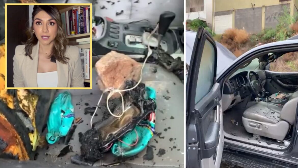 El vehículo de la periodista Yolanda Caballero es atacado con bombas molotov en Tijuana