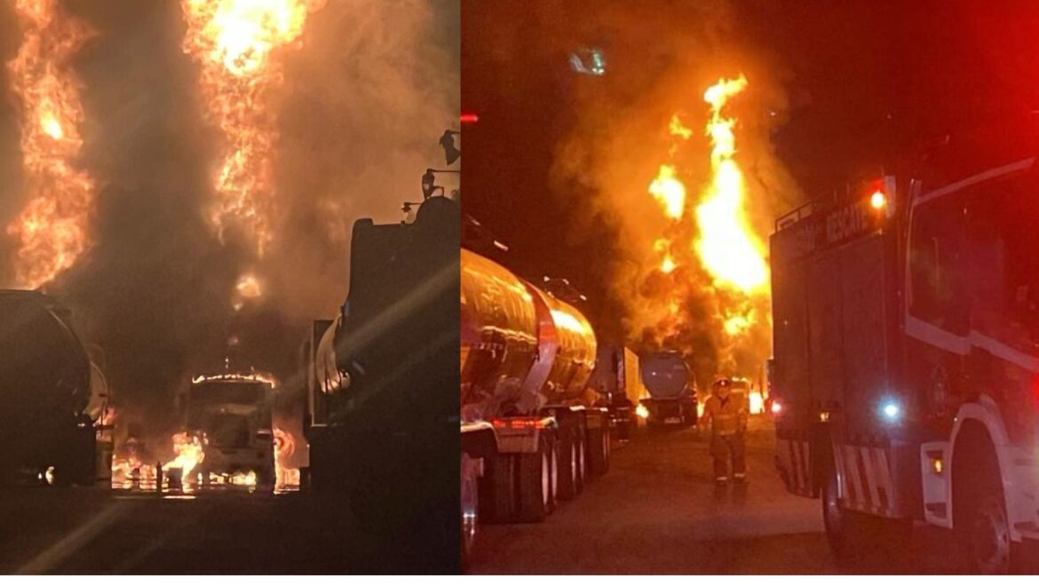 4 pipas con gas LP estallan en Hidalgo; Mega Gas niega que el fuego iniciara en sus instalaciones
