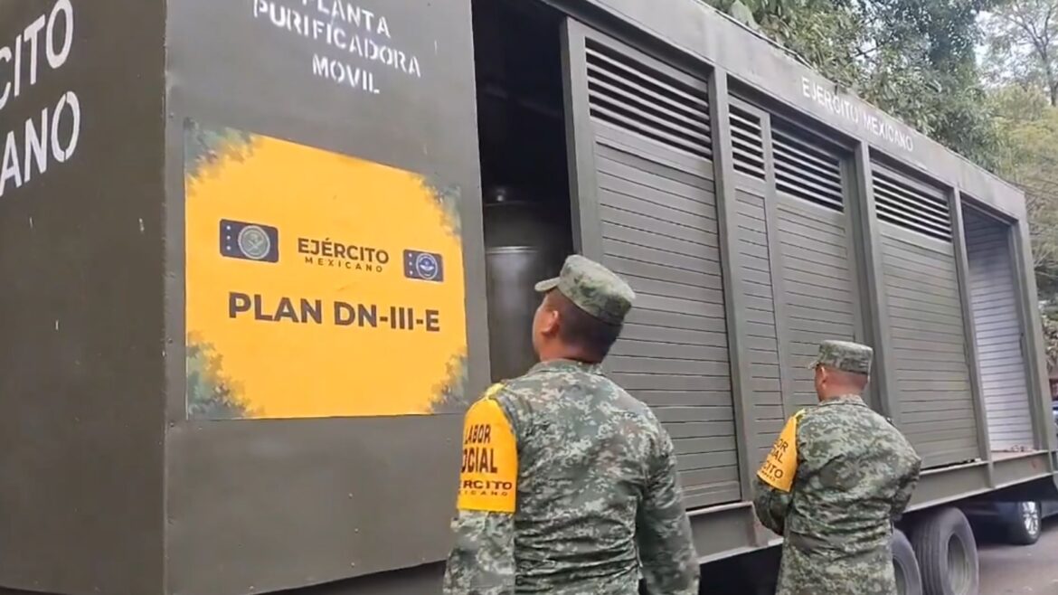 Plan DN-III en la alcaldía Benito Juárez por agua contaminada: Sedena facilita 2 plantas potabilizadoras