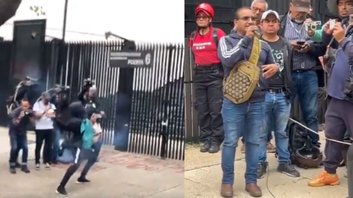 Normalistas lanzan petardos en el Senado y exigen justicia por Ayotzinapa a 10 años