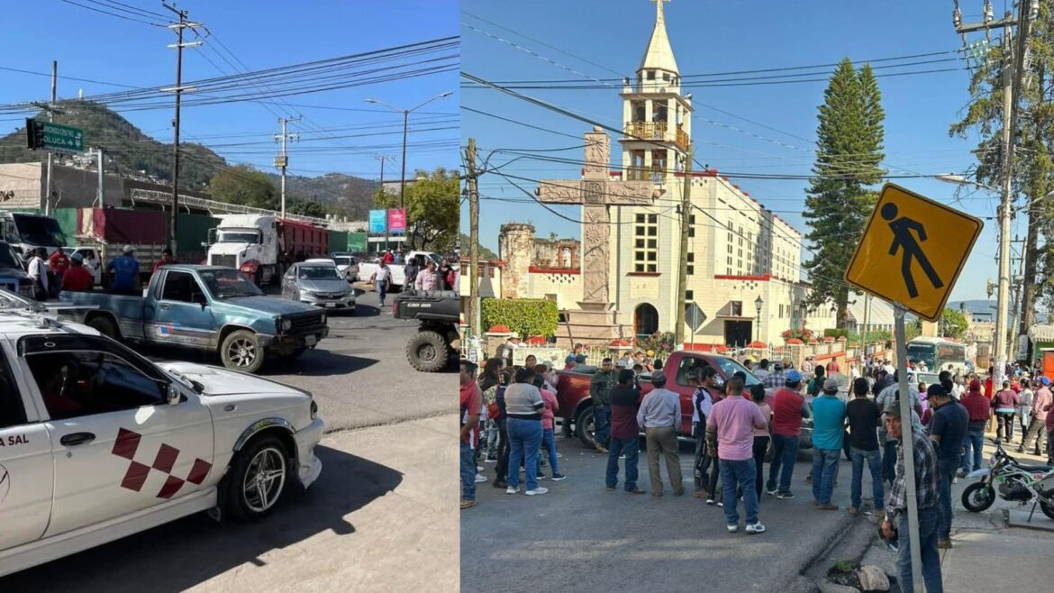 Bloquean Tenancingo tras detención de 5 campesinos, acusan coerción del crimen organizado