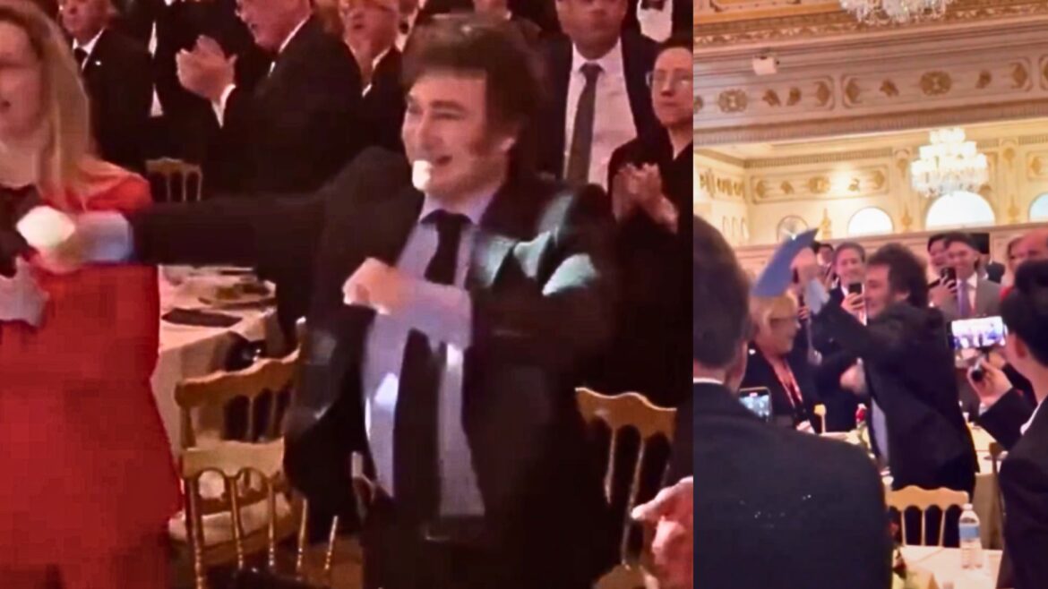 Milei de líder político a showman: durante su visita a Mar-a-Lago realiza baile pro-Trump