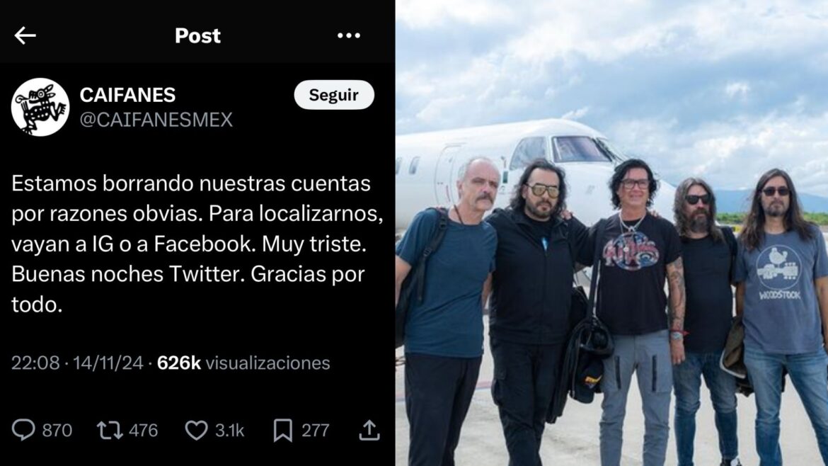 Caifanes abandonan X en medio de éxodo de medios, periodistas e influencers que salieron de la red social