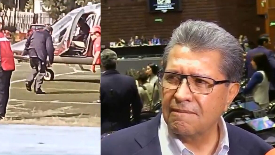 Ricardo Monreal usa helicóptero privado para trasladarse; es captado en video en la Cámara de Diputados