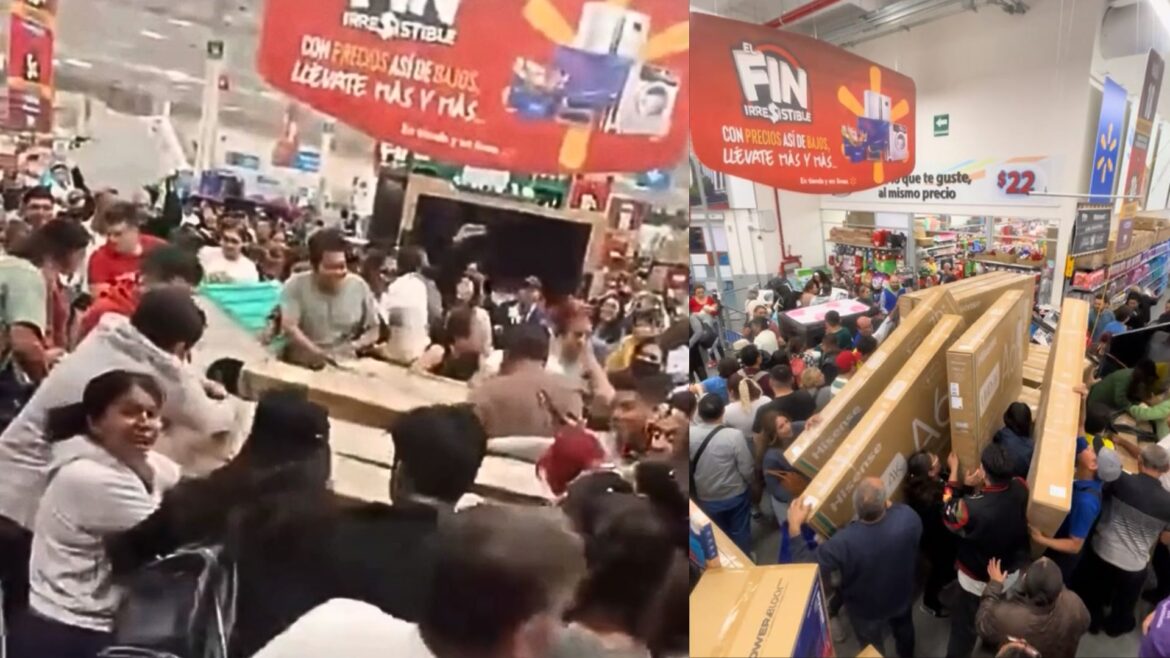 Peleas y caos en Walmart: compradores se enfrentan por pantallas durante el Buen Fin