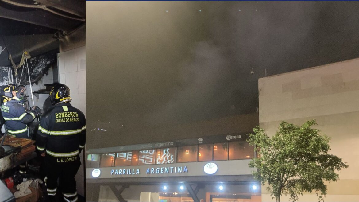 Se registra incendio en restaurante argentino de Plaza Santa Fe en Cuajimalpa; 20 evacuados