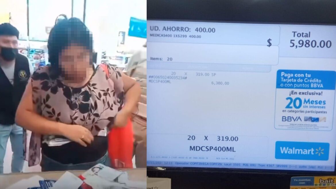 Mujer intenta robar 6 mil pesos en productos de higiene bucal de un Walmart durante el Buen Fin