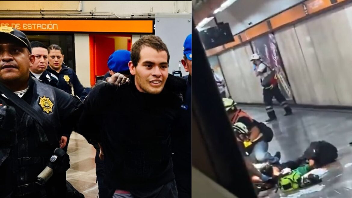 Un hombre agrede con un arma blanca a 4 personas en el Metro Tacubaya; es arrestado por las autoridades