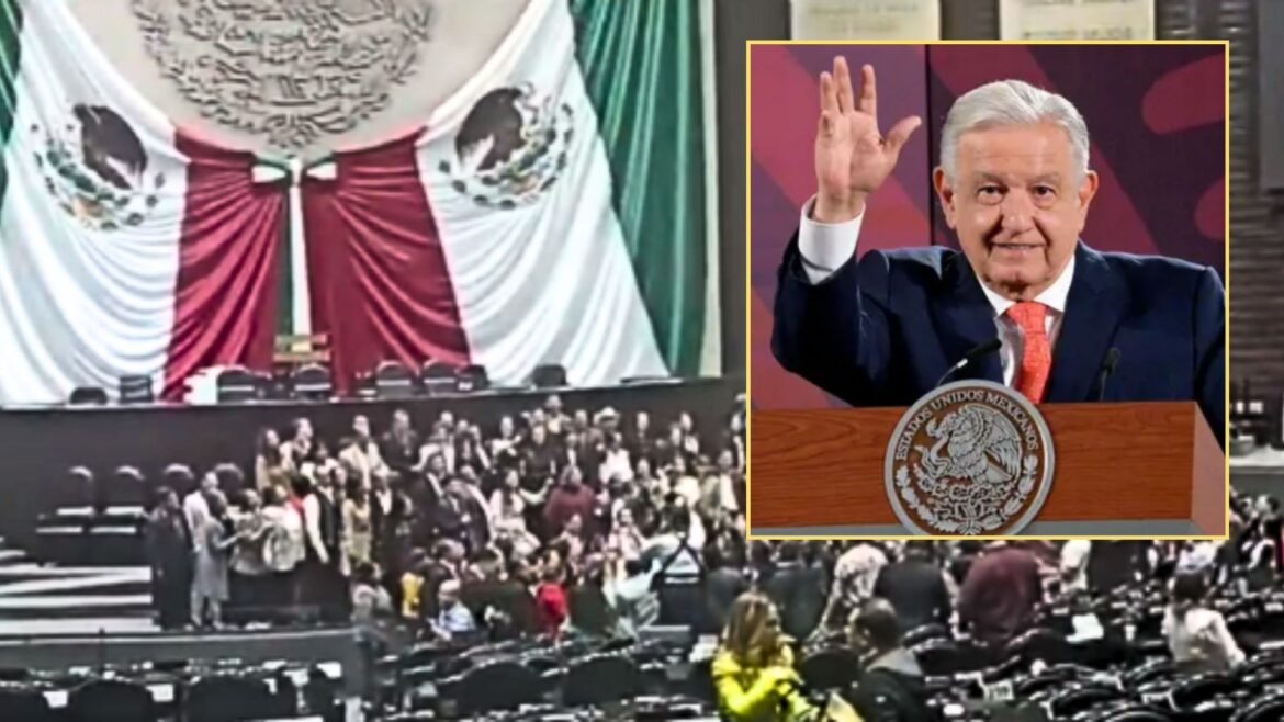 Morena celebra el cumpleaños 71 de AMLO en la Cámara de Diputados