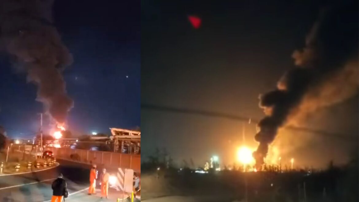 Incendio en la Refinería Antonio M. Amor en Salamanca activa alerta por calidad del aire