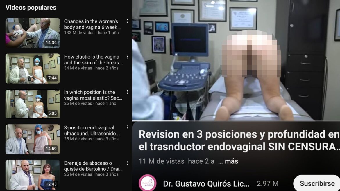 Charlatanes Médicos denuncia a ginecólogo sin cédula que sexualiza a pacientes en YouTube y cobra por videos sin censura