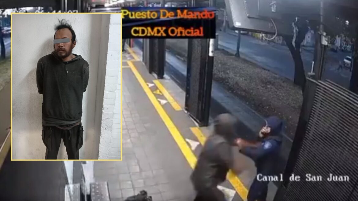 Sujeto empuja a oficial contra el Metrobús en la CDMX; es arrestado con cargos por tentativa de feminicidio