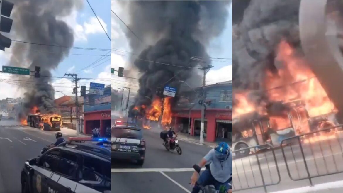 Incendio en autobús público de São Paulo causa explosión y parece una escena de película, pero deja saldo blanco