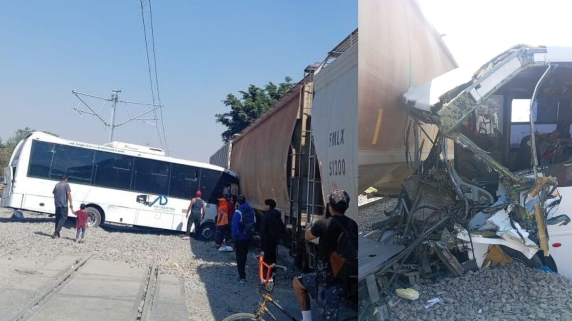 Ferrocarril impacta autobús en Tlajomulco, Jalisco: un lesionado