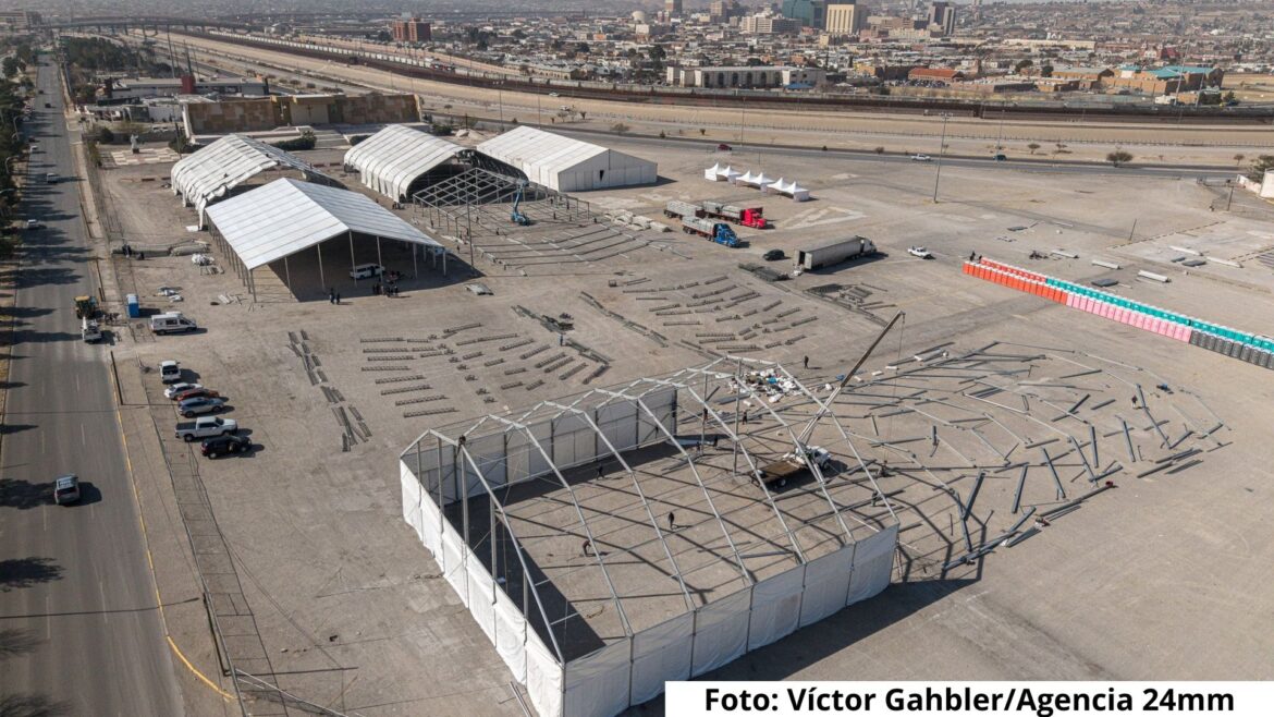 México instala albergue gigante en Ciudad Juárez para recibir a migrantes deportados desde EUA