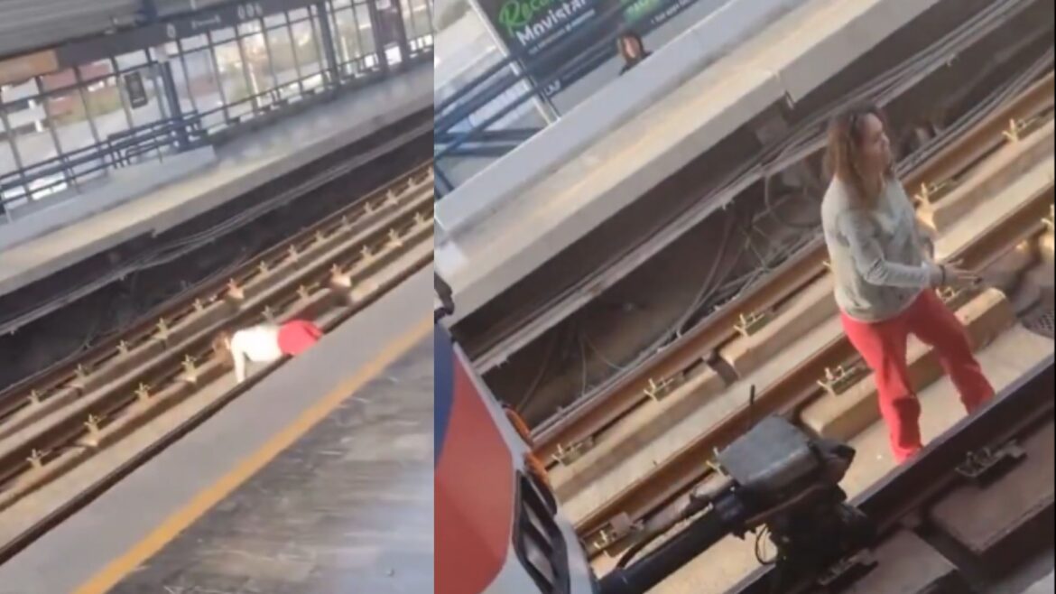 Mujer intenta arrojarse a las vías del Metro en Parque Fundidora; conductor frena a tiempo y evita tragedia