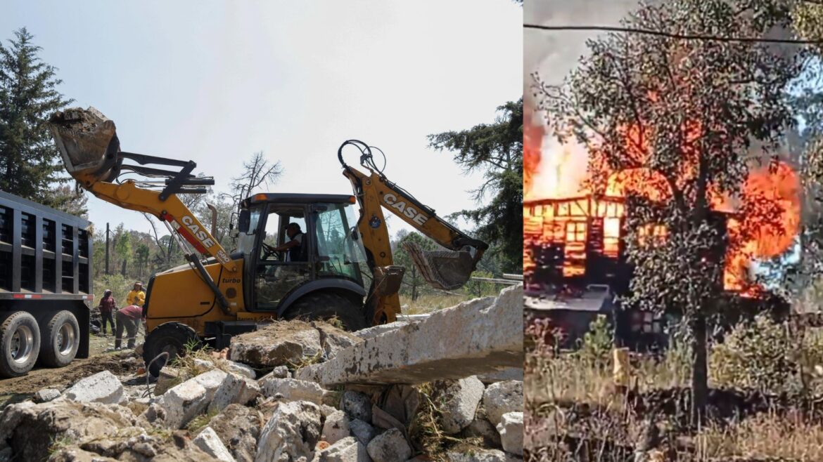 Desalojo en Parque Tepozán de Tlalpan deriva en enfrentamiento e incendio de vivienda