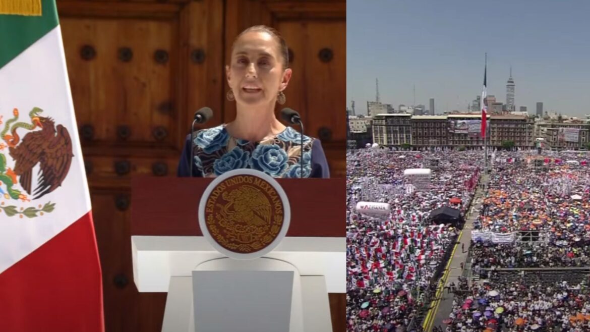 Claudia Sheinbaum destaca eliminación de aranceles y reducción de fentanilo en Asamblea Informativa en el Zócalo