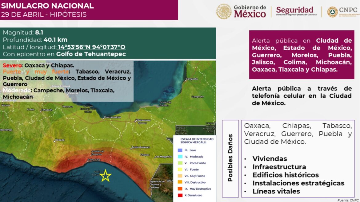 CNPC realizará el Primer Simulacro Nacional 2025 en todo México