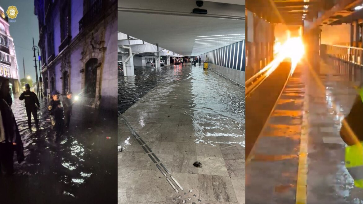 Tormenta paraliza la Ciudad de México: inundaciones, caos vial y cierre temporal del AICM