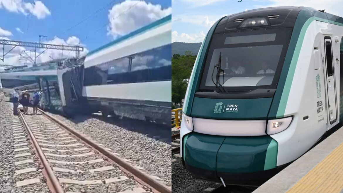 Tren Maya se descarrila en la estación Izamal, Yucatán