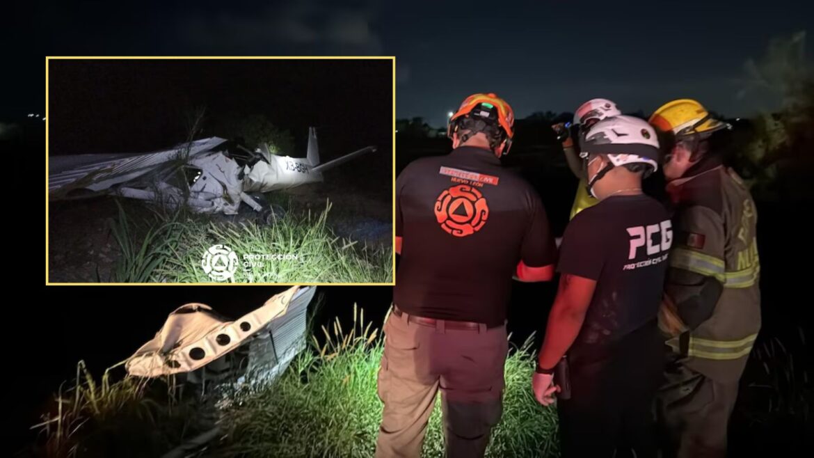 Caída de avioneta en García, Nuevo León deja 2 personas muertas