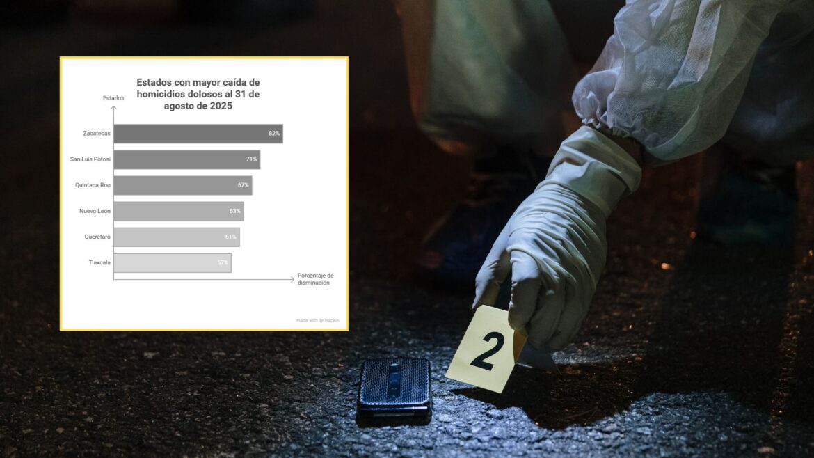 Homicidios en México cayeron 32% en el primer año de gobierno de Claudia Sheinbaum