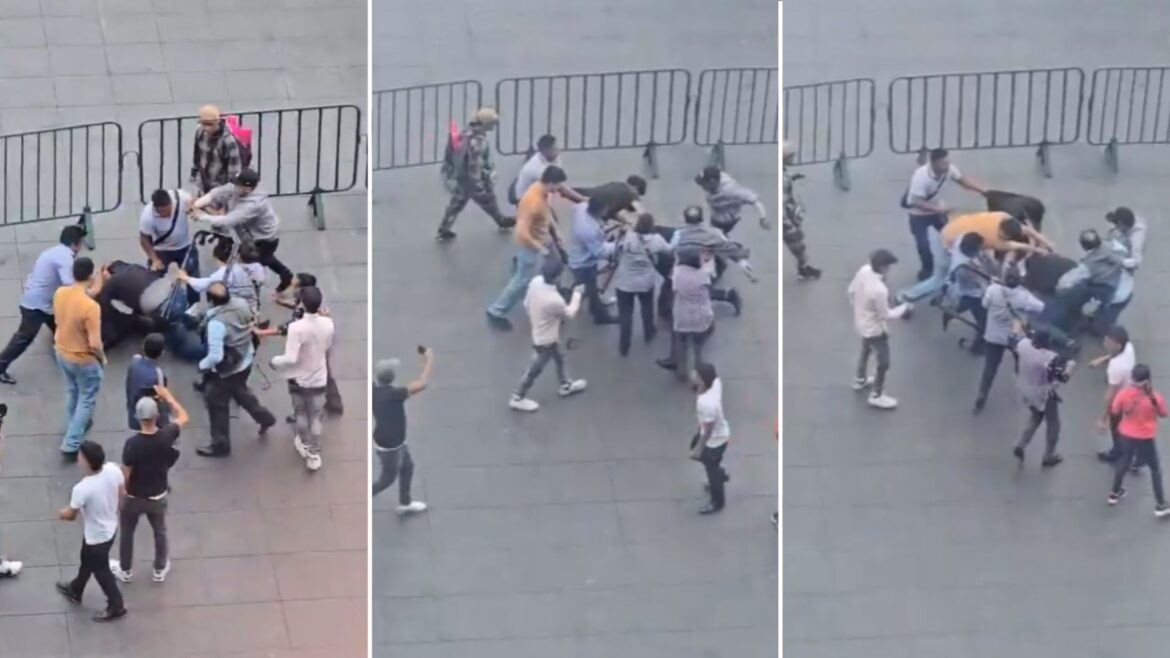 Riña en el Zócalo entre comerciantes y personal del Gobierno de CDMX deja varios lesionados