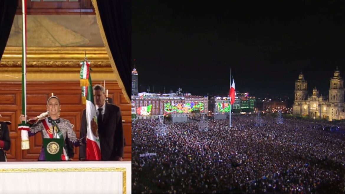 Más de 280 mil personas celebran pacíficamente el Grito de Independencia encabezado por Claudia Sheinbaum