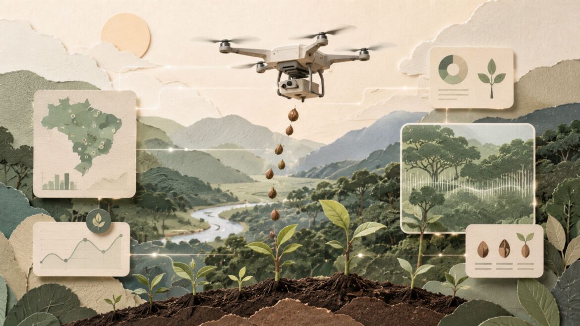 Morfo usa IA y drones para restaurar bosques en Brasil: no solo planta árboles, intenta hacerlos “invertibles”