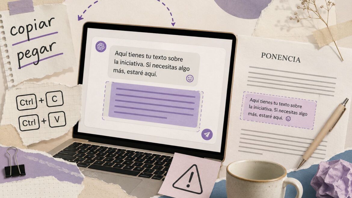 Fuga de andamiaje: cuando una frase de la IA se cuela en el texto final